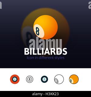Billiards icon in different style Stock Vector