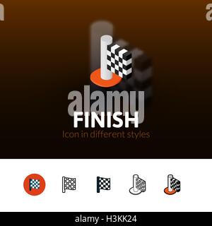 Finish icon in different style Stock Vector