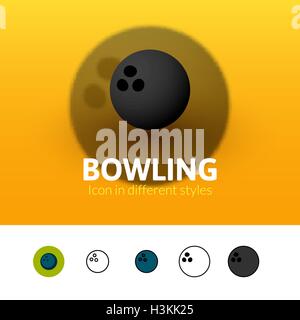 Bowling icon in different style Stock Vector