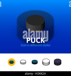Puck icon in different style Stock Vector