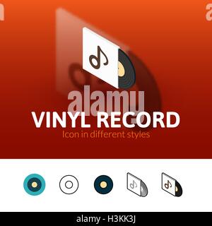 Vinyl record icon in different style Stock Vector