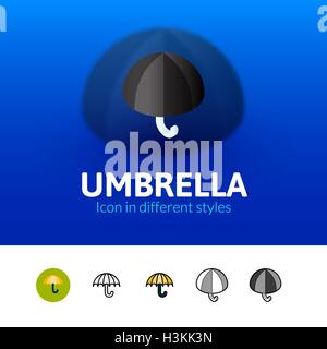 Umbrella icon in different style Stock Vector