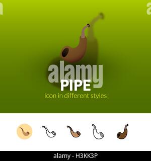 Pipe icon in different style Stock Vector