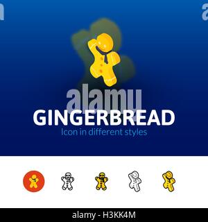 Gingerbread icon in different style Stock Vector