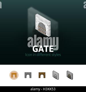 Gate icon in different style Stock Vector