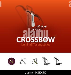 Crossbow icon in different style Stock Vector