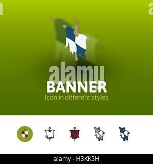 Banner icon in different style Stock Vector