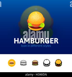 Hamburger icon in different style Stock Vector