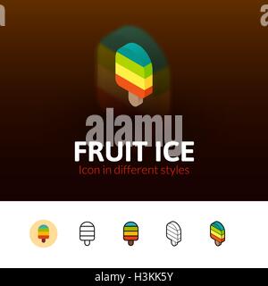 Fruit ice icon in different style Stock Vector