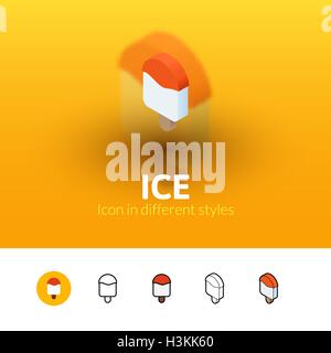 Ice icon in different style Stock Vector
