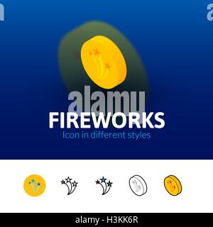 Fireworks icon in different style Stock Vector