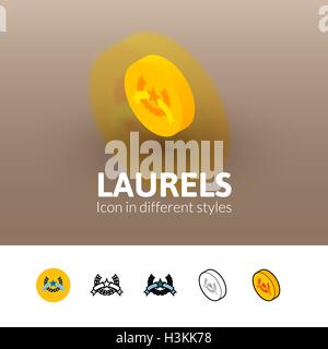Laurels icon in different style Stock Vector