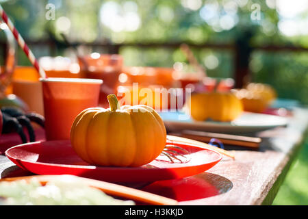 Autumn table setting Stock Photo