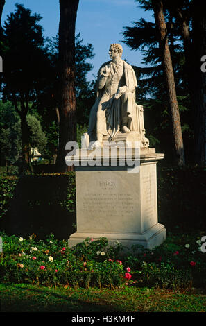 Rome, Italy, The Statue Of Lord Byron In The Park Of Villa Borghese ...