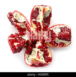 Pomegranate isolated on white background, top view Stock Photo