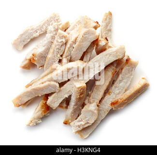 Slices of grilled pork isolated on white background, top view Stock Photo
