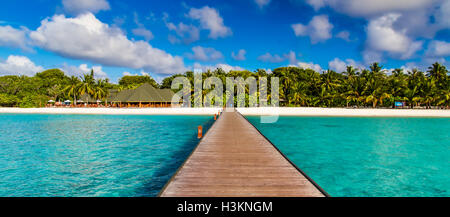 Beautiful beach. Tranquil scenery, relaxing beach, tropical landscape design. Moody landscape Stock Photo