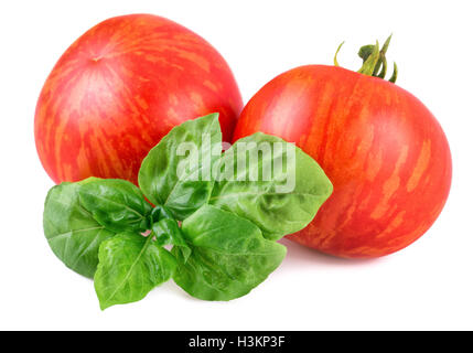 Tomatoes striped, Tigerella cultivar Stock Photo