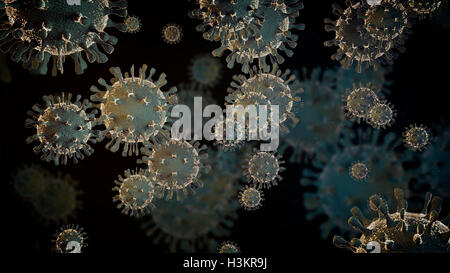 Viruses in infected organism , viral disease epidemic , Outbreak Stock Photo