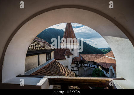 Bran Castle near Bran, Romania, commonly known as 'Dracula's Castle', home of title character in Bram Stoker's 'Dracula' novel Stock Photo