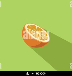 Orange Fruit Vector Flat Design Illustration Stock Vector