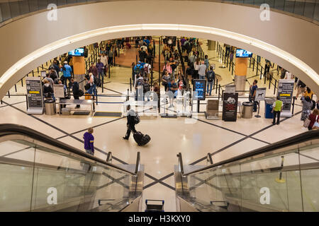 Airport Security Checkpoint at Atlanta International Airport's domestic terminal. (USA) Stock Photo