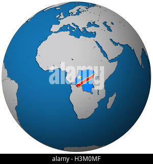 congo territory with flag on map of globe Stock Photo - Alamy