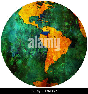 colombia territory with flag on map of globe Stock Photo