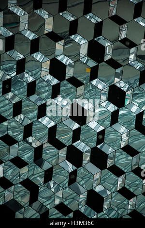Modern art ceiling glass color abstract pattern of the Harpa Concert Hall in Reykjavik, Iceland, Europe, abstracts building images, patterns FS 8.92MB Stock Photo