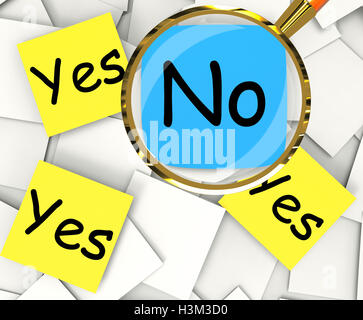 Yes No Post-It Papers Show Agree Or Disagree Stock Photo