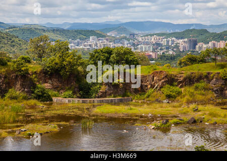 Pune City seen from vetal hill, India, Maharashtra Stock Photo