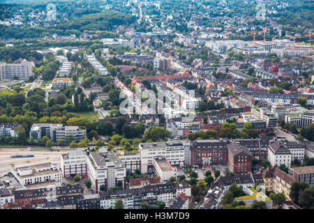 Areal shot of the city of Essen, Germany, city center, downtown area, Ruettenscheid city district, Stock Photo