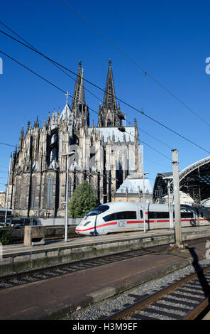 cologne main railway station,dom,ICE train,germany Stock Photo