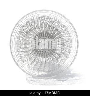 Grid jet engine isolated on white with shadow. 3d rendering Stock Photo