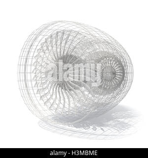 Grid jet engine isolated on white with shadow. 3d rendering Stock Photo