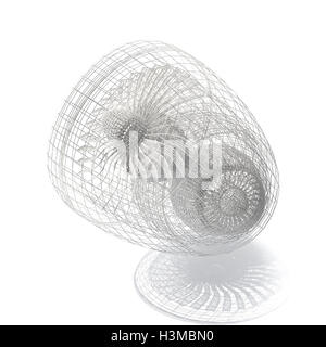 Grid jet engine isolated on white with shadow. 3d rendering Stock Photo