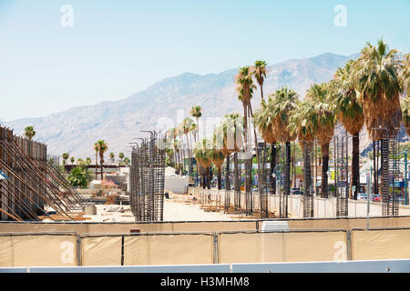 Downtown Palm Springs California construction of shopping center and Kimpton hotel Palm Springs Stock Photo