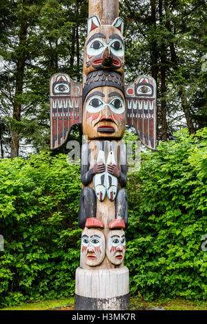 Ancient Inuit Totem in Alaska Stock Photo