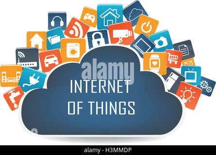 Internet of things concept and Cloud computing technology Smart Home Technology Internet networking concept. Internet of things Stock Vector