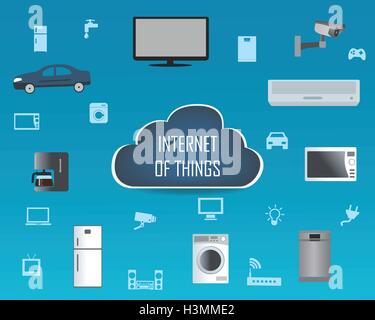 Internet of things concept and Cloud computing technology Smart Home Technology Internet networking concept. Internet of things Stock Vector