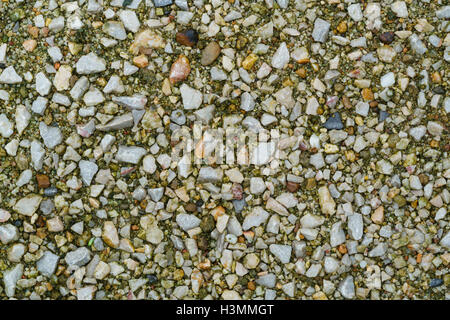 Picture of small gravels on the wet ground use as background Stock Photo