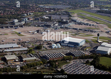 aerial view of Manchester Airport, UK Stock Photo