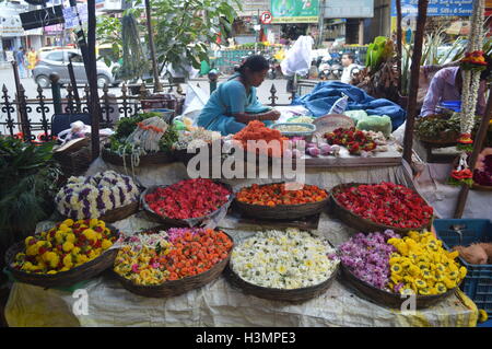 a flower shop in gandhi bazaar bangalore Stock Photo
