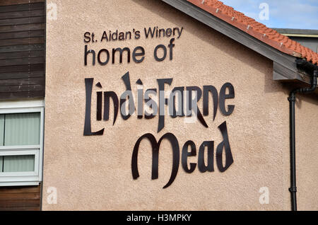 St. Aiden's Winery and Visitor Centre on the Holy Island of Lindisfarne, home of Lindisfarne Mead. Stock Photo