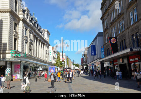 Northumberland Street, the main shopping and retail street in Newcastle Upon Tyne Stock Photo