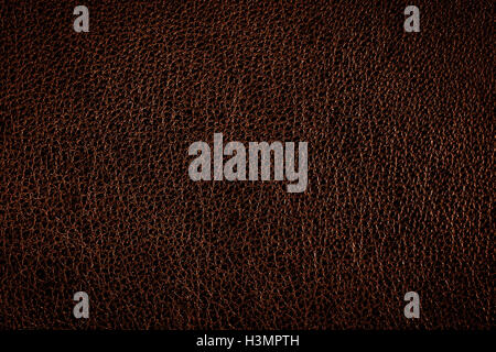 Brown leather wallpaper, background, texture, pattern with vignette Stock Photo