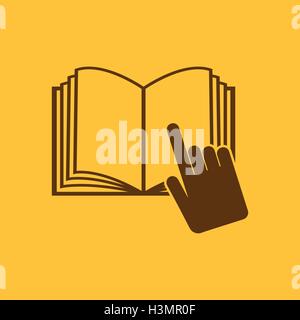 The open book icon. Manual and tutorial, instruction symbol. Flat Stock Vector