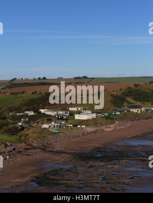 Elevated view of Corbie Knowe Lunan Bay Angus Scotland  October 2016 Stock Photo