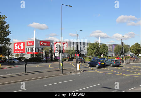 Junction on the Purley Way, Croydon, UK. A major out of town shopping area in South London, UK Stock Photo