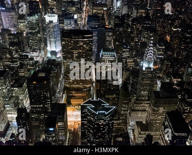 Aerial view from helicopter of Midtown, Chrysler Building, New York, USA Stock Photo